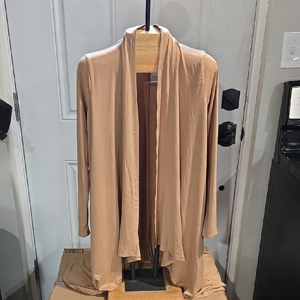 Chic Tan Open Front Cardigan